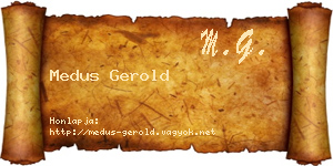 Medus Gerold névjegykártya